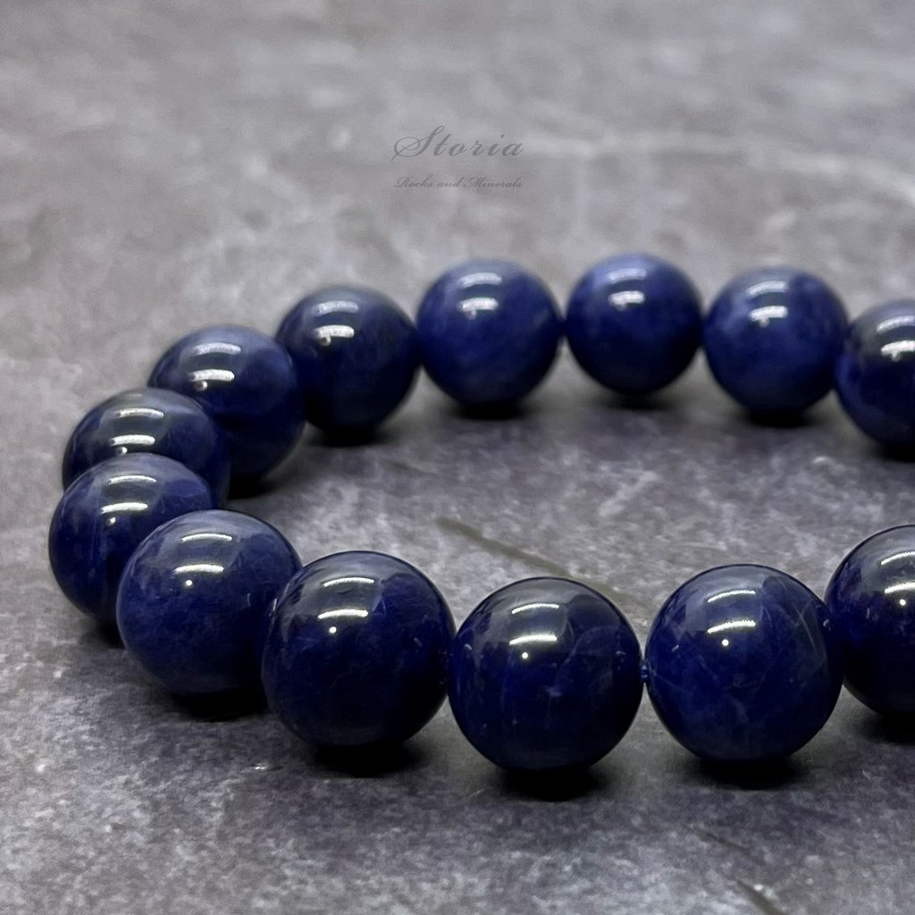 【一点もの】12mm ナミビア産 ディープブルー ソーダライト（方曹達石）ブレスレット