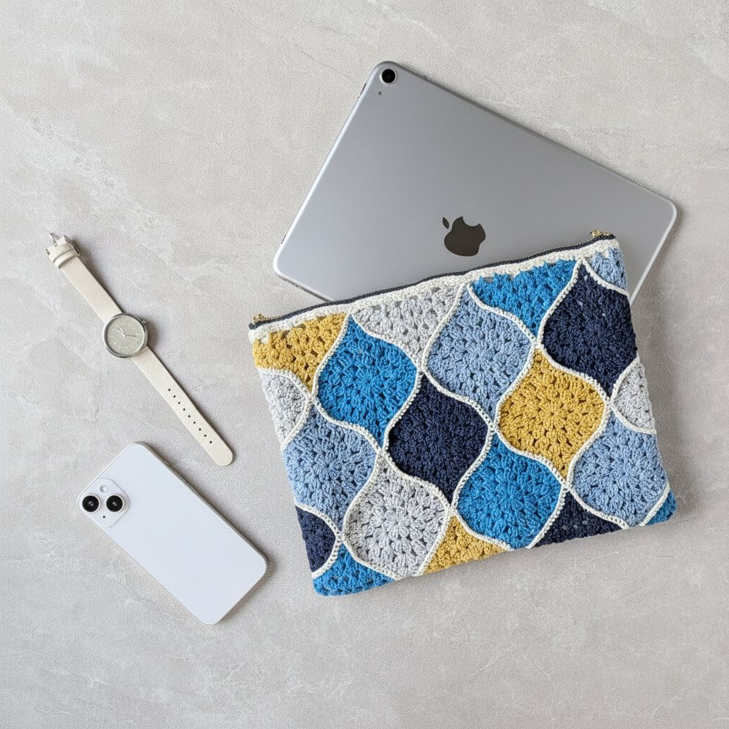 ＼特別価格／やさしい手触り✦手編み×ヌビキルト　のタブレットケース【11インチ対応】春の超早割2026