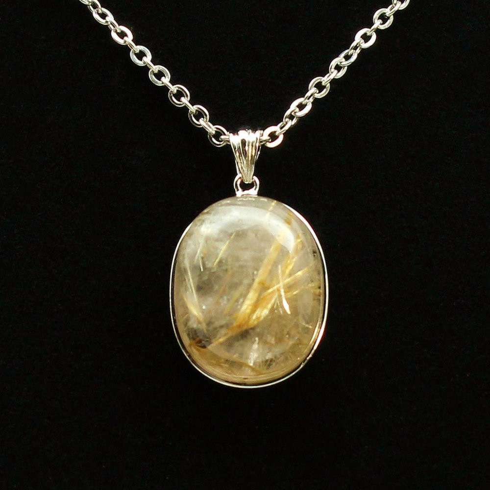 バランスよく広がる金針が魅力 タイチンルチルクォーツ ネックレストップ ゴールドルチル 約6g GHRNT18 京海堂