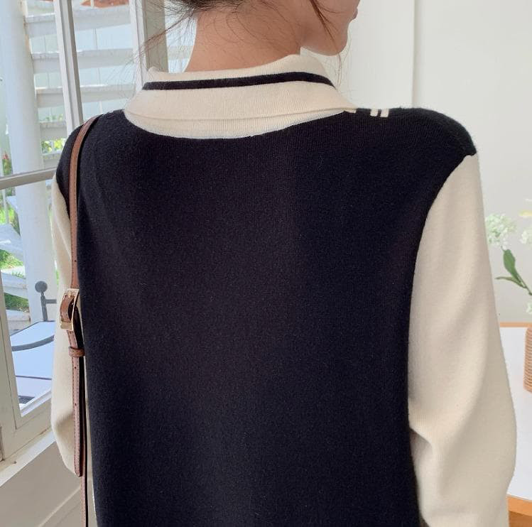 大きいサイズ 重ね着風　ワンピース　ニット　レディース 秋冬　春 新品 長袖