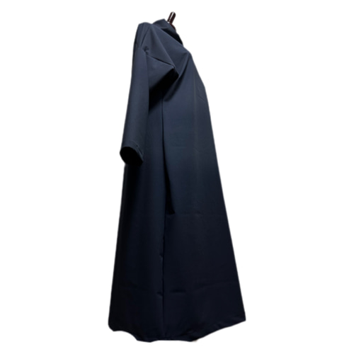 振袖 着物リメイク ドレス 和柄 ワンピース 濃紺×流水や桜や牡丹