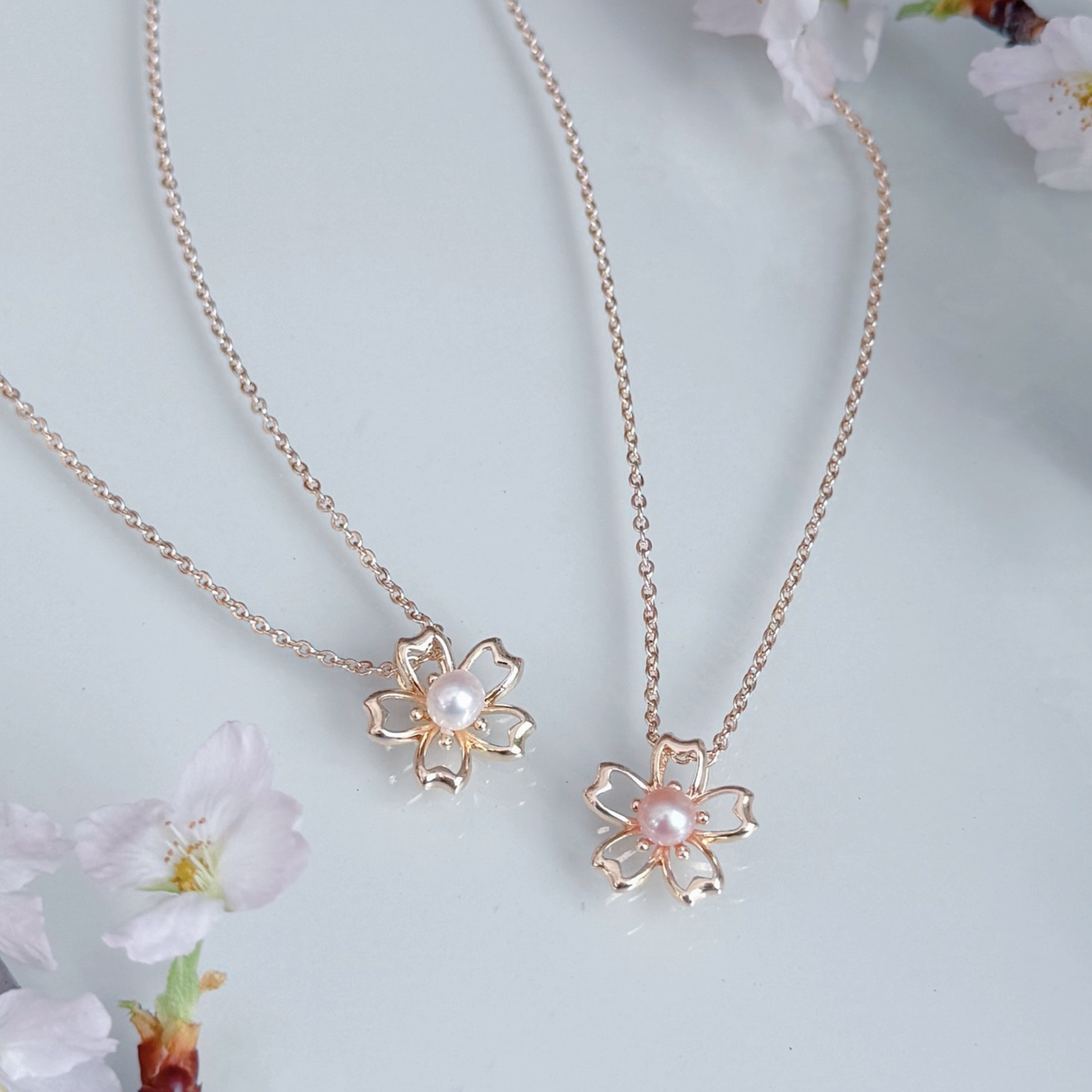 早割【色が選べる】ピンク ホワイト 淡水パール 桜 ネックレス 14kgf 金属アレルギー 誕生日 ギフト プレゼント