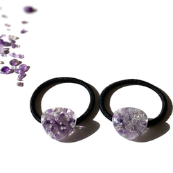 Crescent Ⅿoon ／ 大人 レジン ヘアゴム（ポニーフック） ／ ブラック