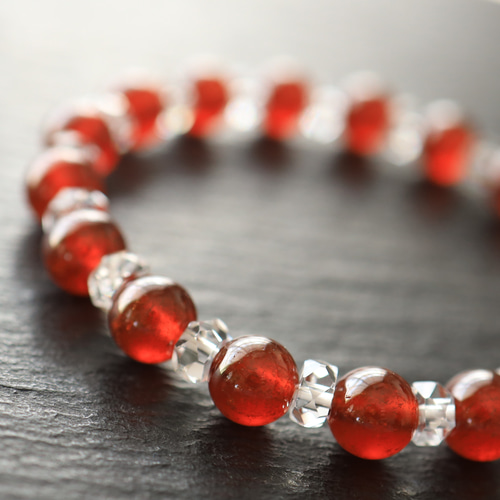 ☆プレミアムブレス☆…☆ヘソナイト（オレンジ）ガーネット：8ミリ