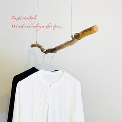 1ｍサイズのシンプルな流木のハンガーラック 北欧 衣装掛け ハンギング 吊り下げ ハンガーポール N111 3枚目の画像