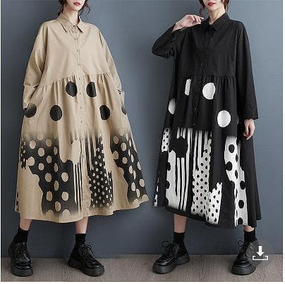 大きいサイズ ワンピース　ロング　ドット　レディース 　春 秋冬 新品 長袖