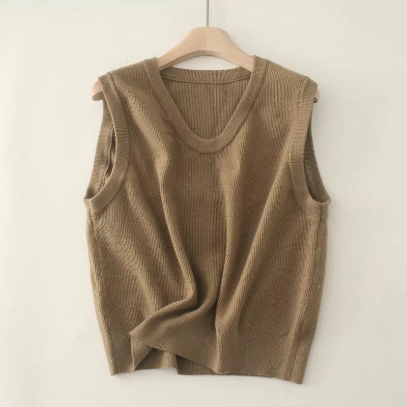 新作 ニット Ｖネックベスト レディース 春 秋 冬