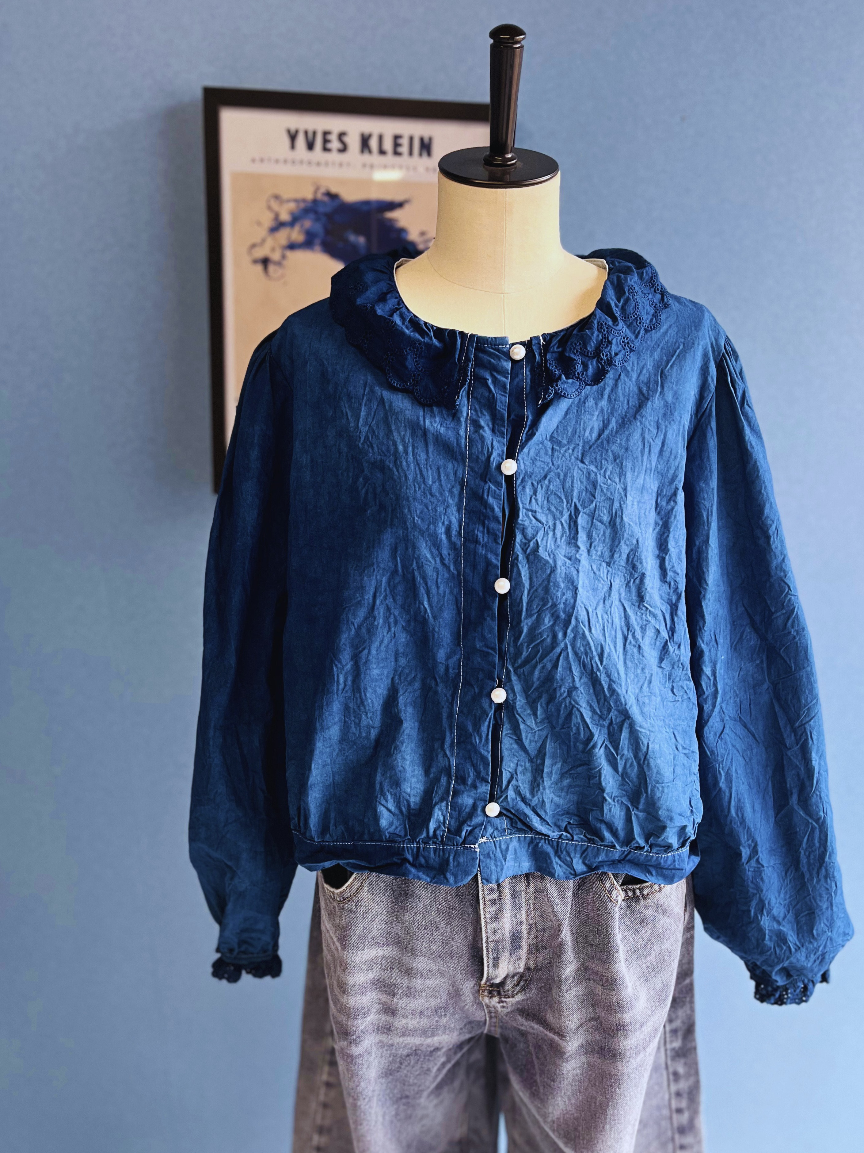 【一点物】SHEIN服を倉敷・児島の藍で再生。手仕事の温もり