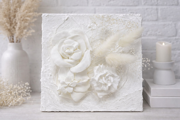 白華 −hakka−｜立体フラワーアート｜200mm｜White botanical art