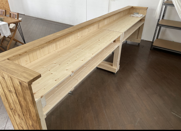 キャスター付き 2分割 レジカウンター 受付カウンター 作業テーブル 机