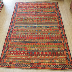60×40cm【ペルシャ絨毯 手織りギャッベ】アマレ族ギャッベ ギャベ