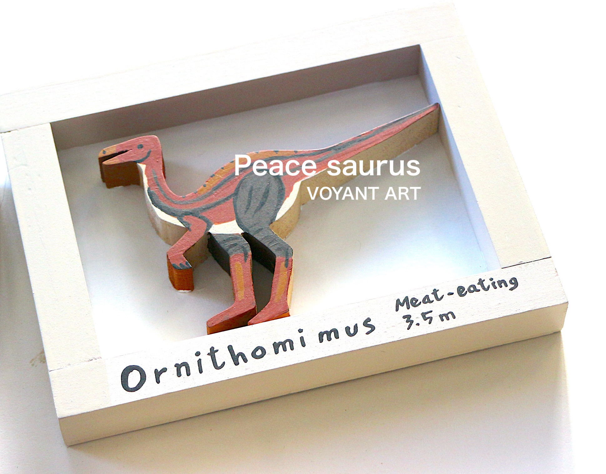 恐竜木工オブジェ／No2 オルニトミムス