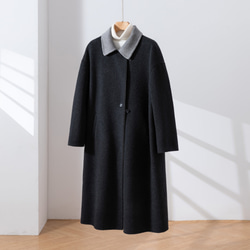 大人が着たいお洒落なウールコート イタリア製ウール100％チェック柄