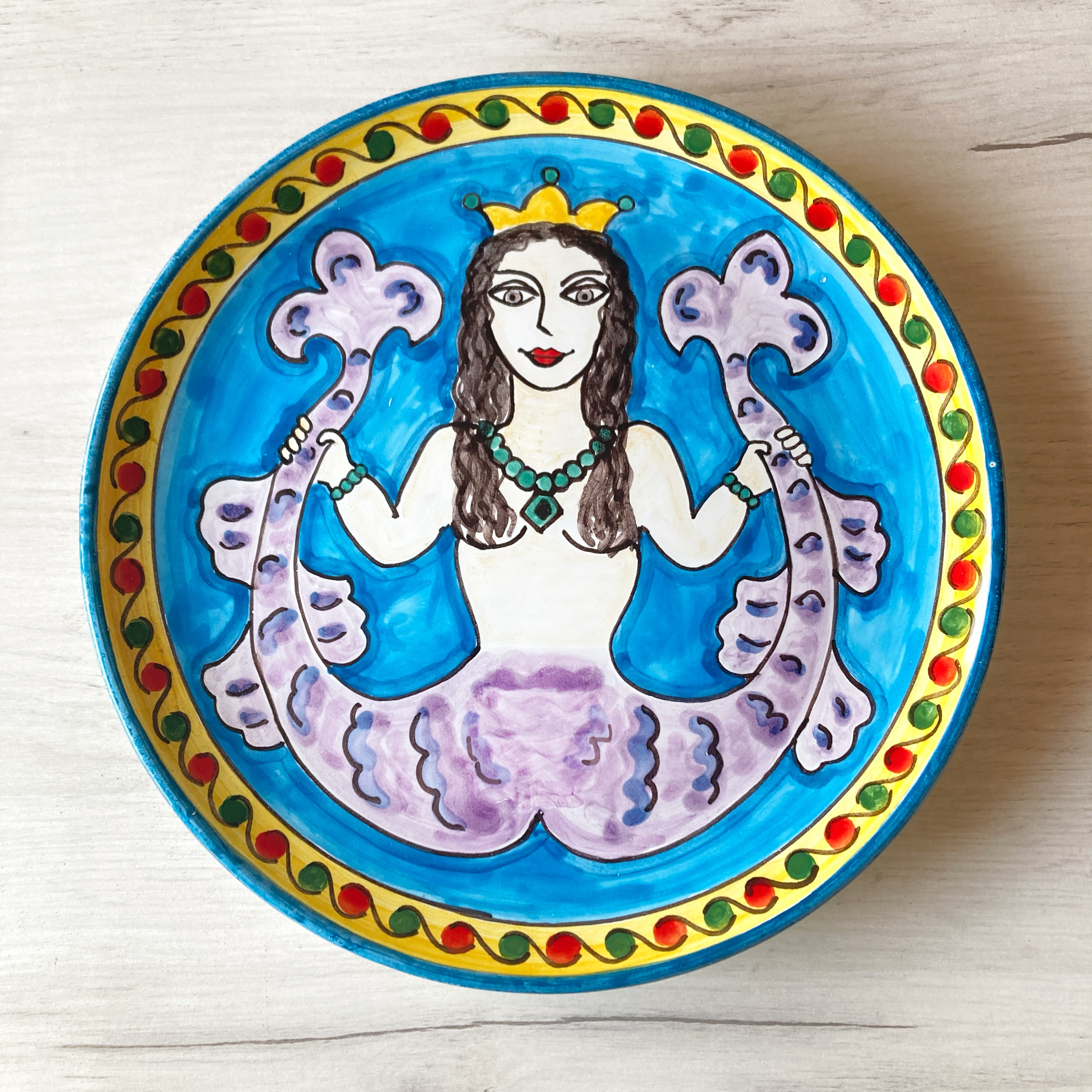 絵皿 L 26cm  vivace マヨリカ焼き イタリア陶器 CRC052