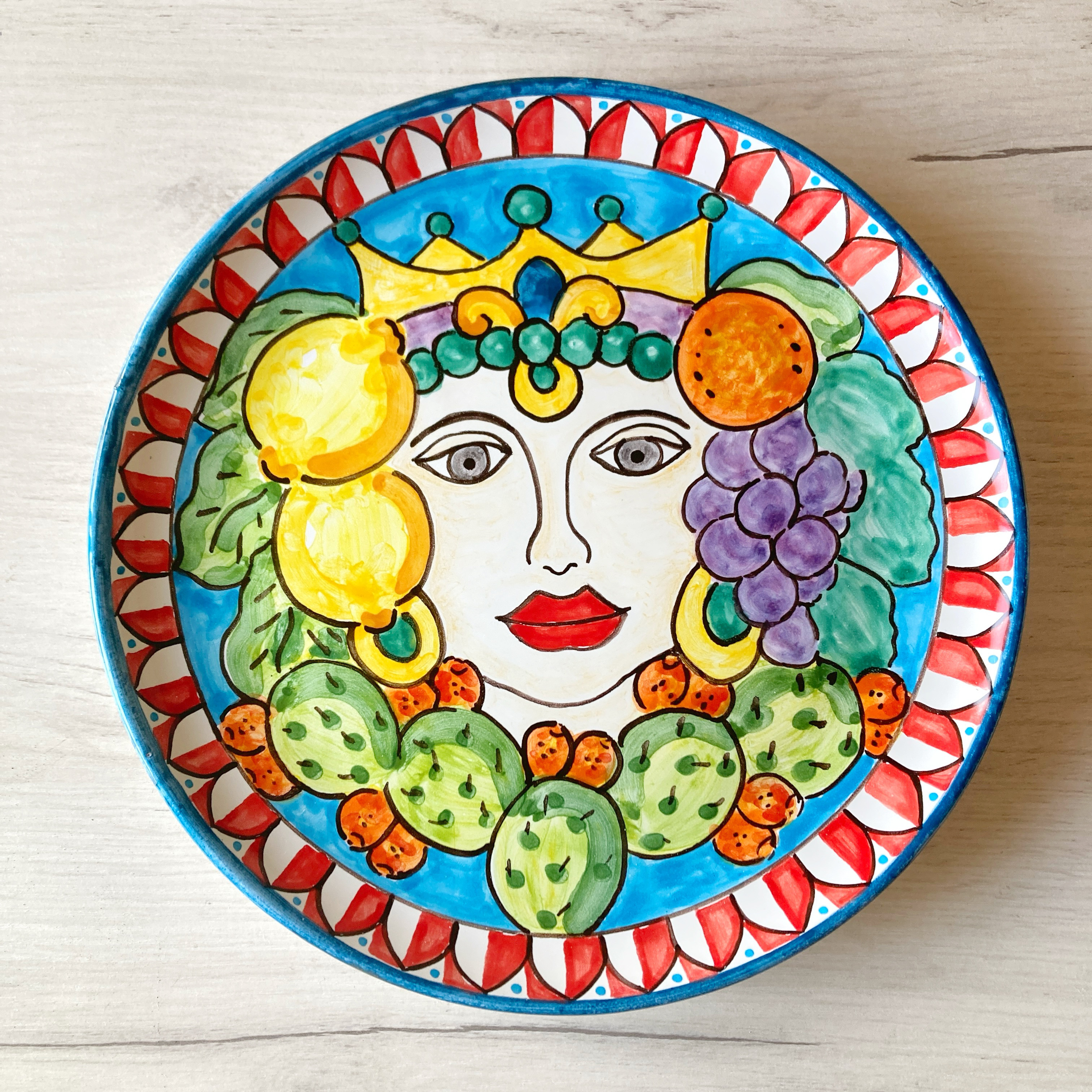 絵皿 L 26cm  vivace マヨリカ焼き イタリア陶器 CRC053