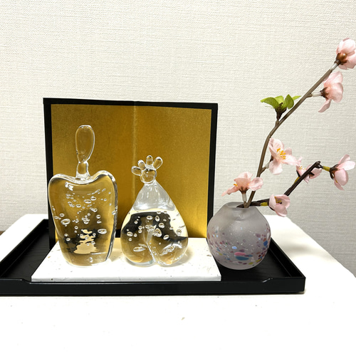 ガラスのまち針 お雛様C ガラスのおひな様・小物全部付D ひな人形・雛飾り norichan 通販