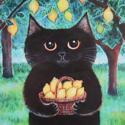 ☆再販なしラスト一点☆ジクレー「ひまわりを飾る猫 (ゴッホへの