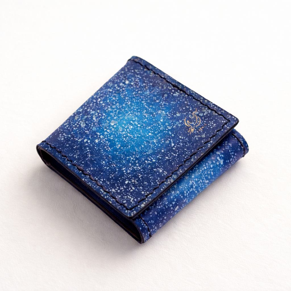 【星空シリーズ】手染めレザーのコインケース