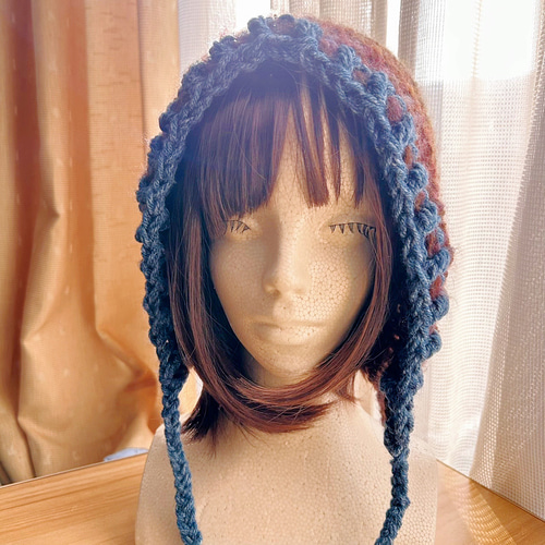 ボンネット バラクラバ ニット帽 セーター 耳当て ハンドメイド