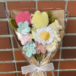 編み物 枯れない花束 毛糸のお花 大きめブーケ その他置物 amu【複数