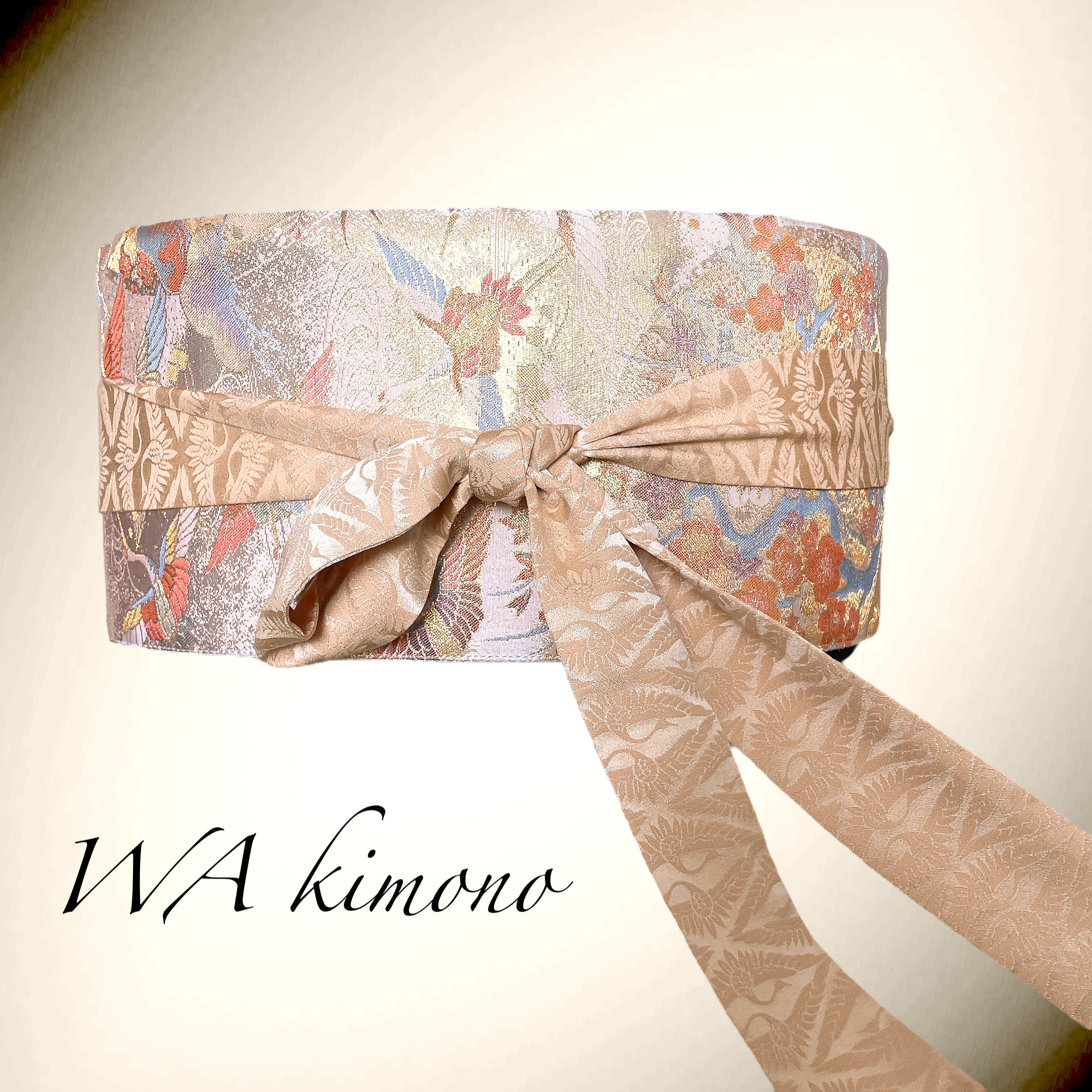 煌めき金刺繍 サッシュベルト W65〜95cm 着物リメイク J80116