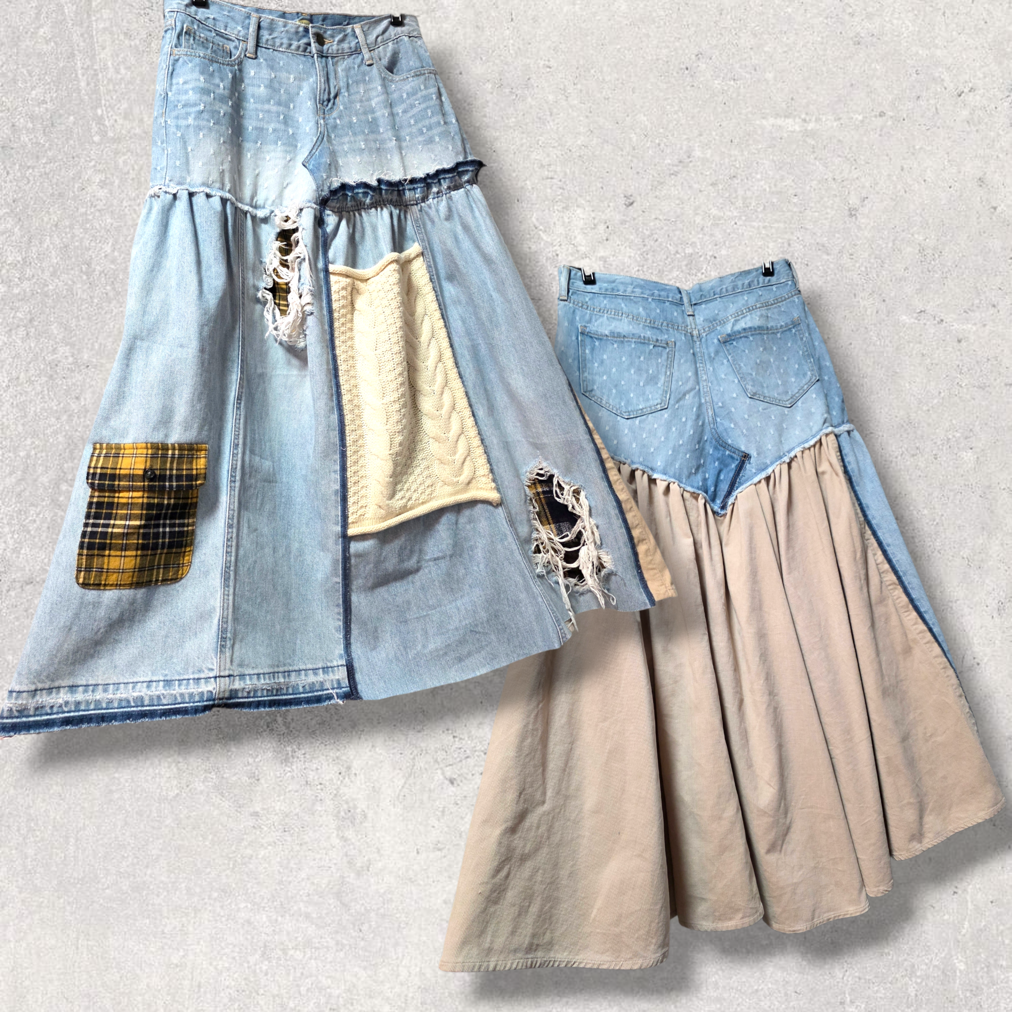デニムMIX❤リメイクスカート