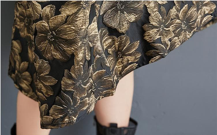 パフスリーブ　大きいサイズ レディース 秋冬　春 ジャガード　 長袖