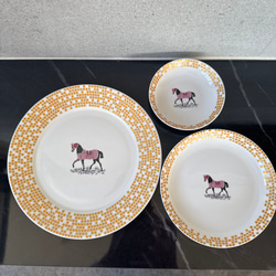 新品/未使用】ポーセラーツ/馬柄プレート6点セット 新品/未使用
