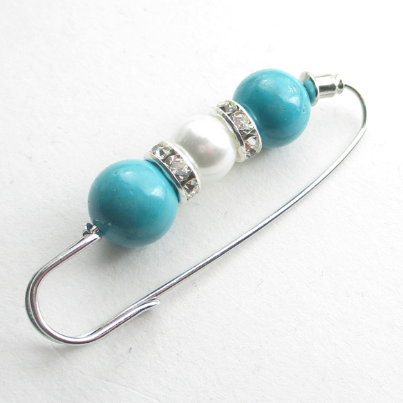 あの頃の君と約束したターコイズは、きっと今も輝いています♪<カブトピンブローチ>SB1195 4枚目の画像