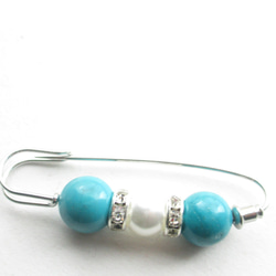 あの頃の君と約束したターコイズは、きっと今も輝いています♪<カブトピンブローチ>SB1195 3枚目の画像