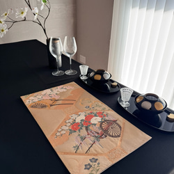 ◼︎C988◼︎高級袋帯 シルバー テーブルランナー(〜260cm) その他