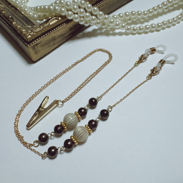 デザインビーズの補聴器ストラップ② 1枚目の画像