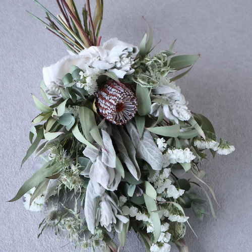 春新作！バンクシアのドライフラワースワッグ ブーケ I Bee