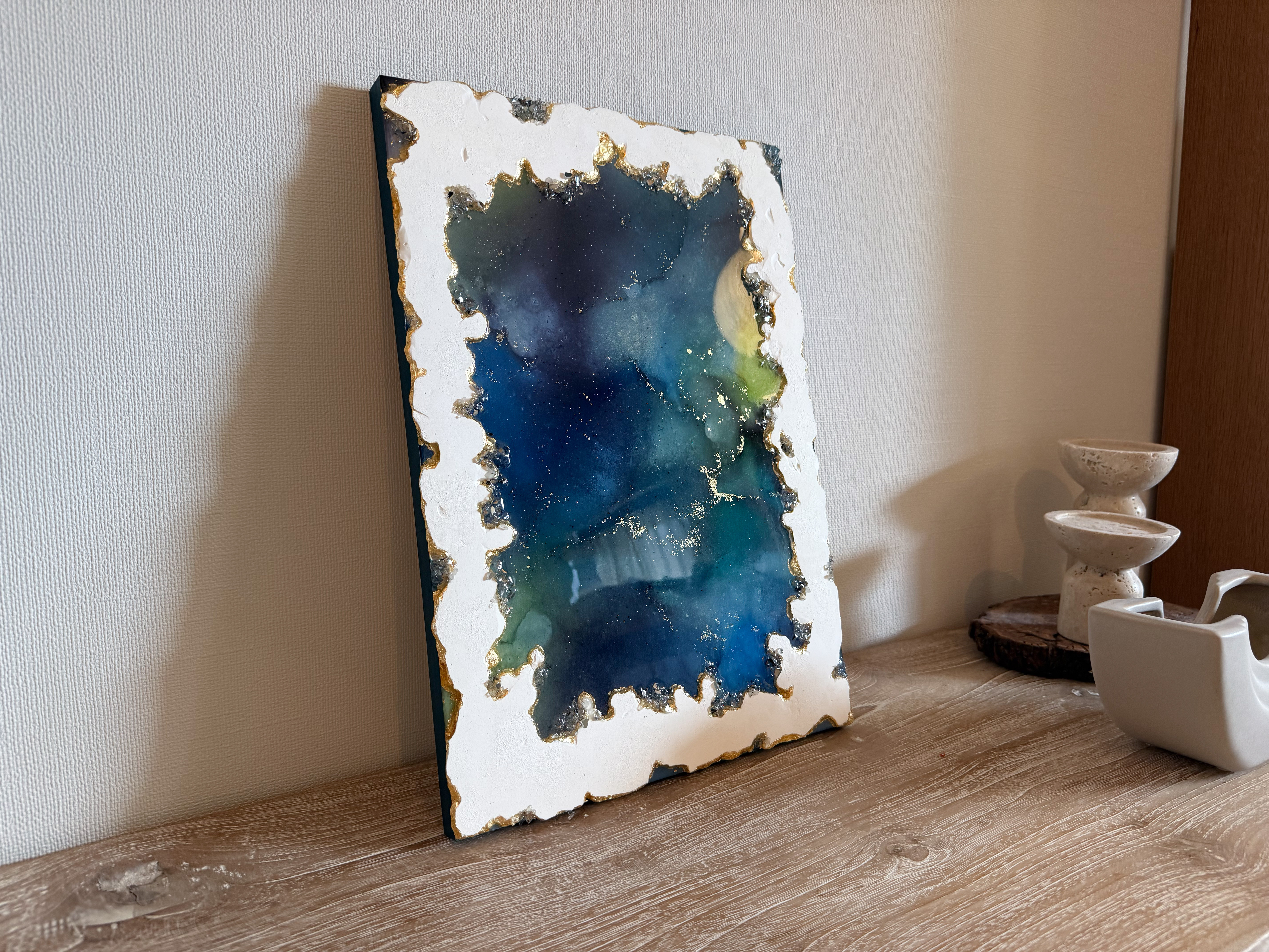 【閉じ込めた夜空】アルコールインクアート/インテリアパネル