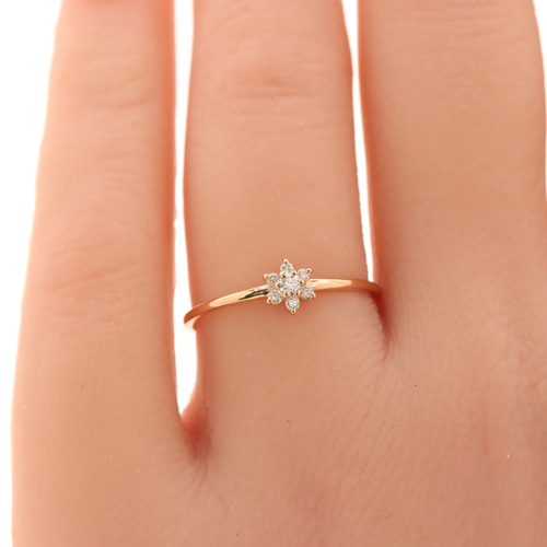 K18PG】六花（りっか）ダイヤモンドリング 指輪・リング EggPlant 通販