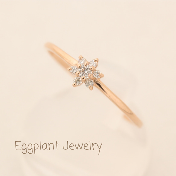 K18PG】六花（りっか）ダイヤモンドリング 指輪・リング EggPlant 通販