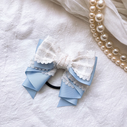 刺繍リボン ヘアゴム リボンヘアゴム 大人可愛い エレガント おしゃれ