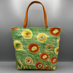 着物 帯 帯締め ハンドメイド トートバッグ リメイク オレンジ トート