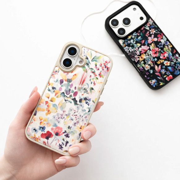 多機種対応 カラーリアケース 【 リバティプリント フェルダ 】 名入れ スマホケース スマホショルダー JX01K 17枚目の画像