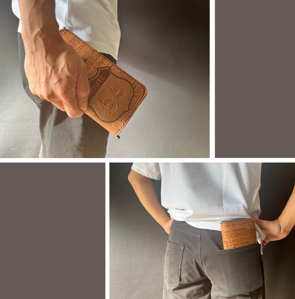 栃木レザー 長財布 ルート66 名入れ 対応可 本革 手縫い ギフトBOX付 プレゼント Polilavo 5枚目の画像
