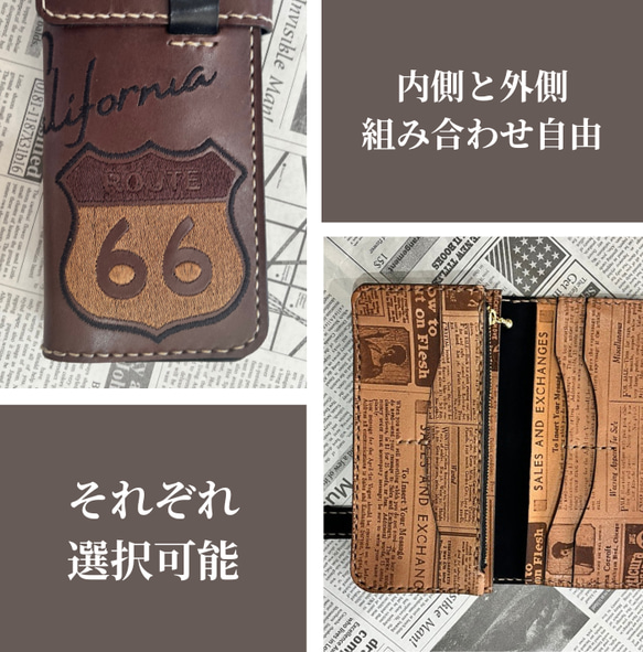 栃木レザー 長財布 ルート66 名入れ 対応可 本革 手縫い ギフトBOX付 プレゼント Polilavo 3枚目の画像