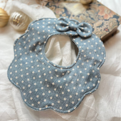 プチギンガムチェックのリボンスタイ☆ハンドメイドベビースタイ