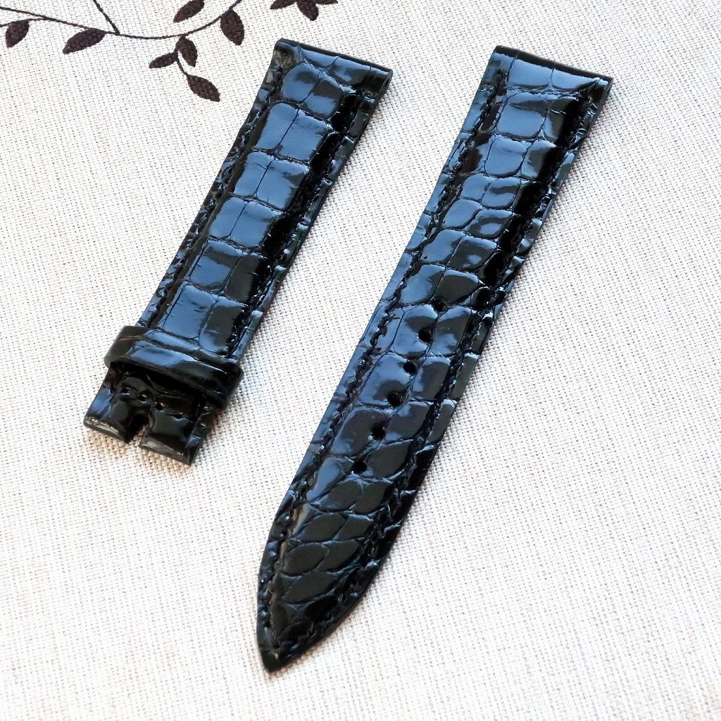 オーダー売約済み】腕時計ベルト 20-18mm クロコダイル ブラック #211