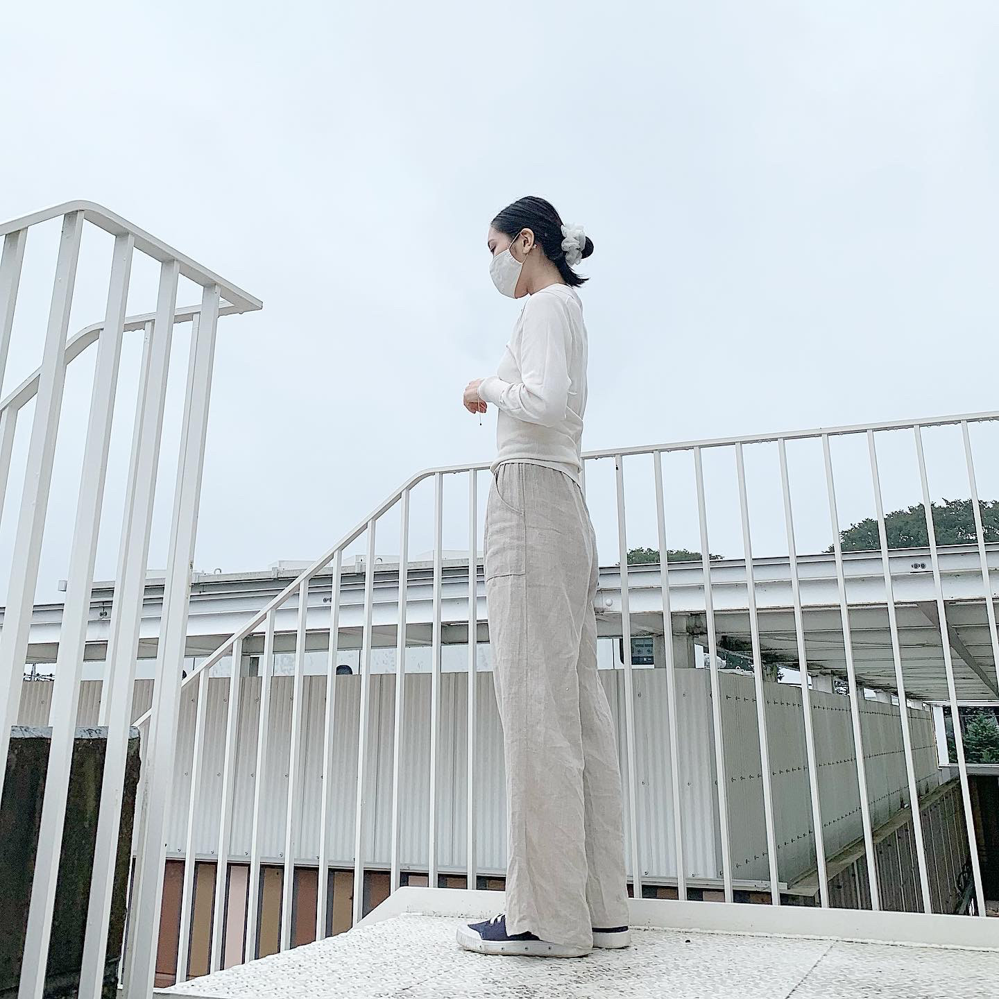 ヨーロッパリネンのロングパンツ｜87cm