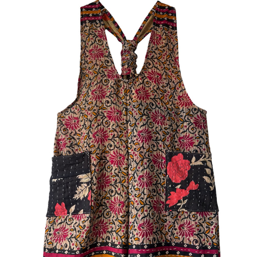 インド ラリーキルト zakuchiku ワイド サロペット オールインワン