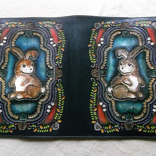 レザー単行本カバー 刻印＆拭き染め ブックカバー 8Peaks 通販