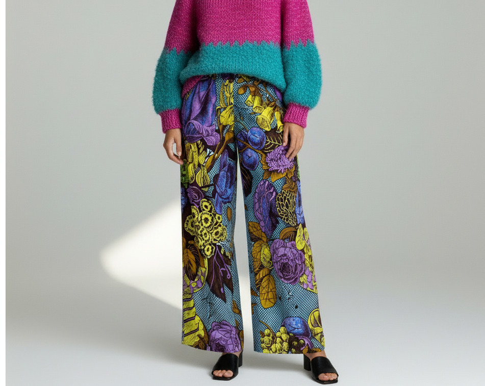 アフリカンプリント ワイドパンツ  ボタニカル キャンプなど春夏のおでかけにも！旅行や夏祭りにも！