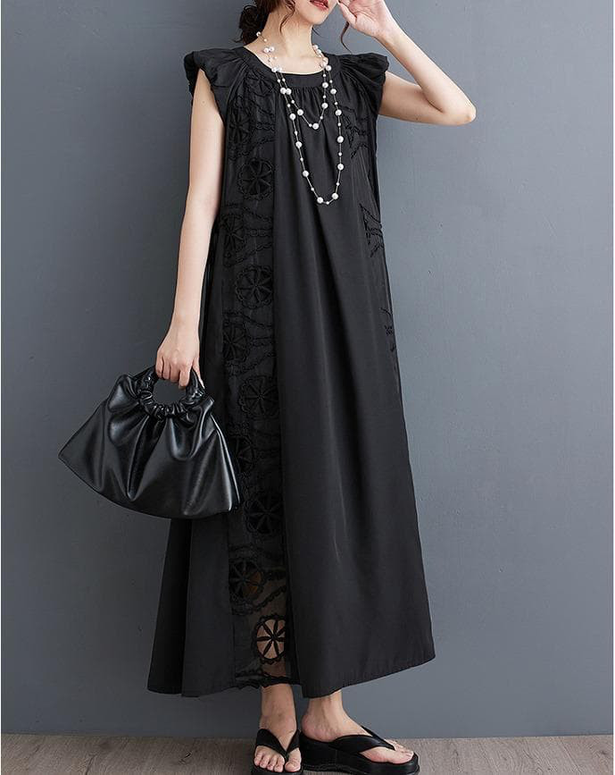 大きいサイズ レディース ノースリーブ　ワンピース　春夏 秋 新品 ロング