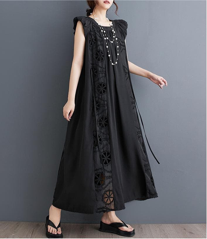 大きいサイズ レディース ノースリーブ　ワンピース　春夏 秋 新品 ロング