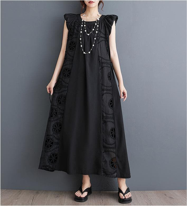 大きいサイズ レディース ノースリーブ　ワンピース　春夏 秋 新品 ロング